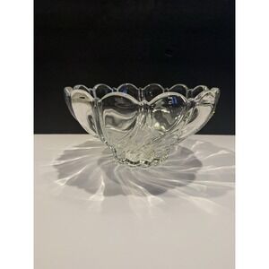 Mikasa Peppermint Clear Crystal Bowl 10.5" Swirl Germany SA972-523